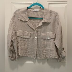Puro Lino Italian Linen Cropped Jacket